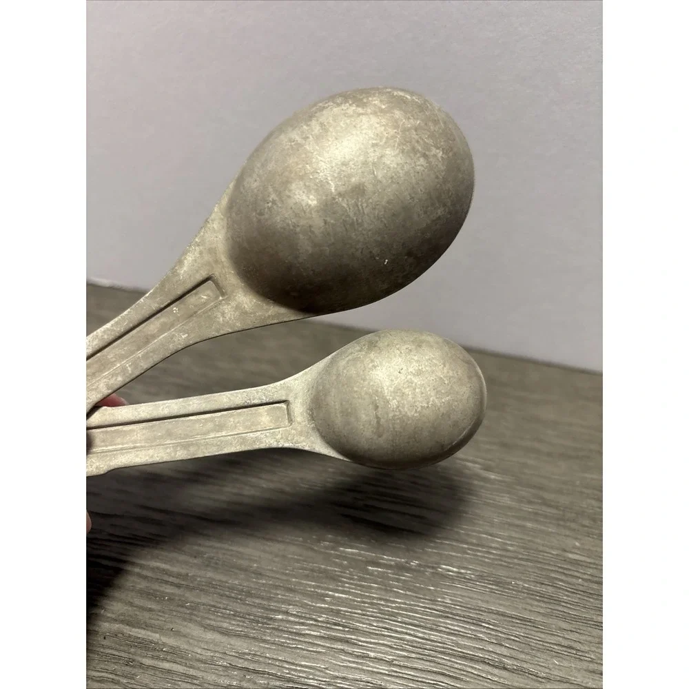 Set of 4 VTG US Standard Measuring Spoons‎ Aluminum Nesting Retro 1950's 5